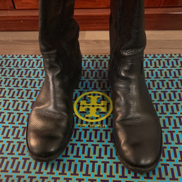 Tory Burch Junction Riding Boot Tumbled Leather size 9.5 - Picture 2 of 11